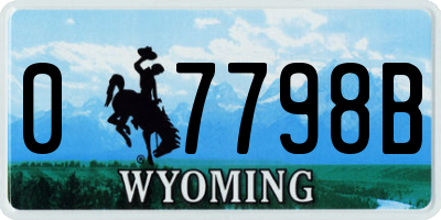WY license plate 07798B