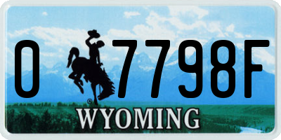 WY license plate 07798F