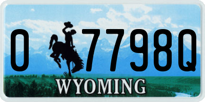 WY license plate 07798Q