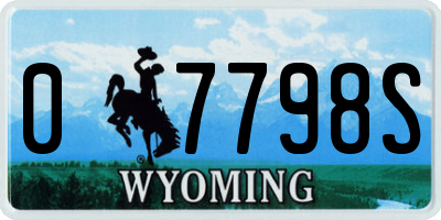 WY license plate 07798S