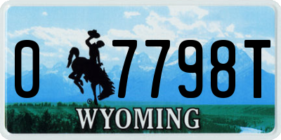 WY license plate 07798T