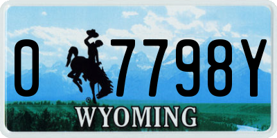 WY license plate 07798Y