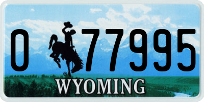 WY license plate 077995