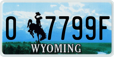 WY license plate 07799F
