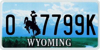 WY license plate 07799K