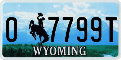WY license plate 07799T