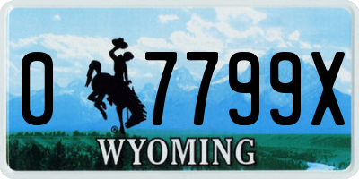 WY license plate 07799X