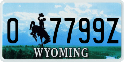 WY license plate 07799Z