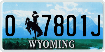 WY license plate 07801J