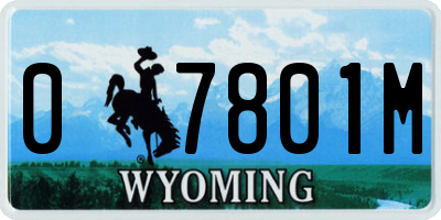 WY license plate 07801M