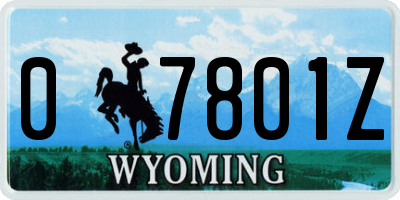 WY license plate 07801Z