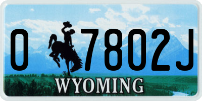 WY license plate 07802J