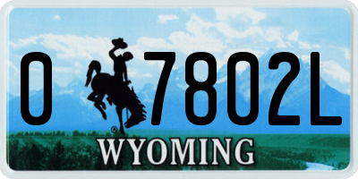 WY license plate 07802L