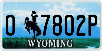 WY license plate 07802P