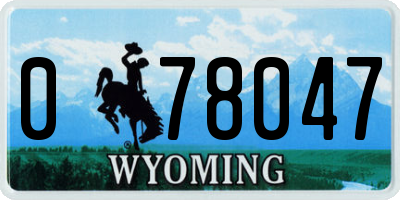 WY license plate 078047