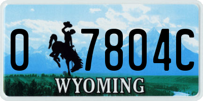 WY license plate 07804C