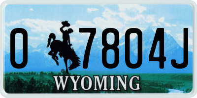 WY license plate 07804J