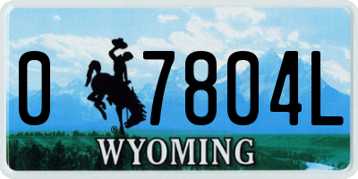 WY license plate 07804L