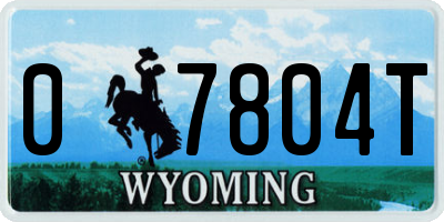 WY license plate 07804T