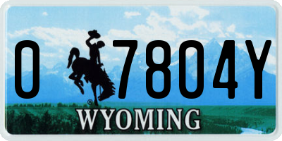 WY license plate 07804Y