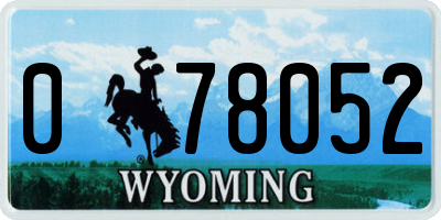 WY license plate 078052