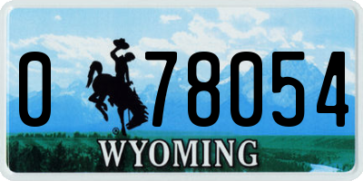 WY license plate 078054