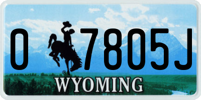 WY license plate 07805J