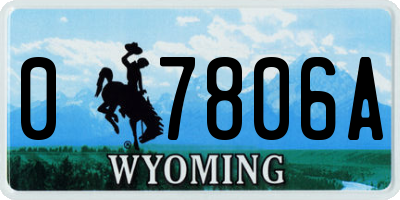 WY license plate 07806A