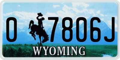 WY license plate 07806J