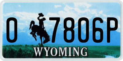 WY license plate 07806P
