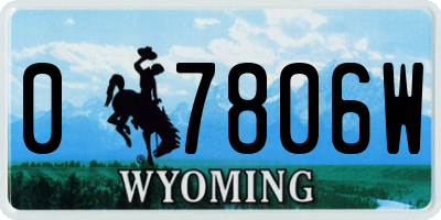 WY license plate 07806W