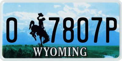 WY license plate 07807P