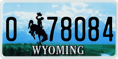 WY license plate 078084