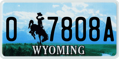 WY license plate 07808A