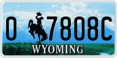 WY license plate 07808C