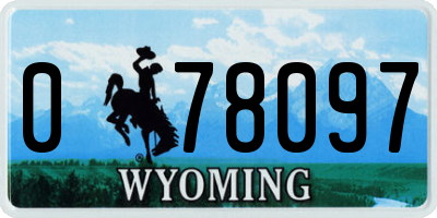 WY license plate 078097