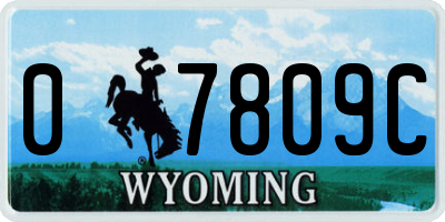 WY license plate 07809C