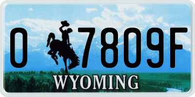 WY license plate 07809F