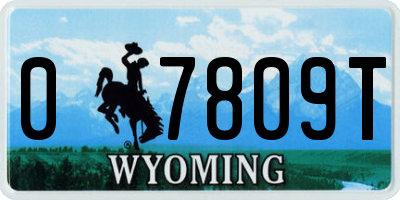 WY license plate 07809T