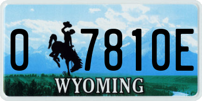 WY license plate 07810E