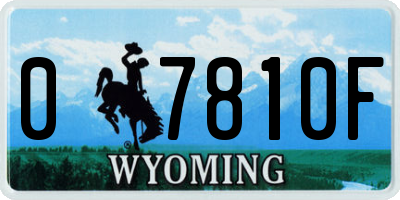 WY license plate 07810F