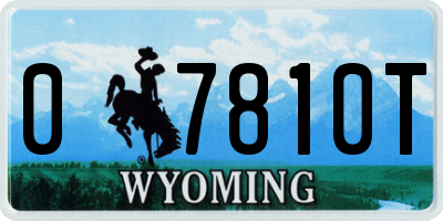 WY license plate 07810T