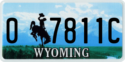WY license plate 07811C