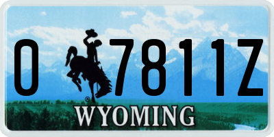 WY license plate 07811Z