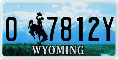 WY license plate 07812Y