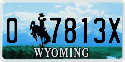 WY license plate 07813X