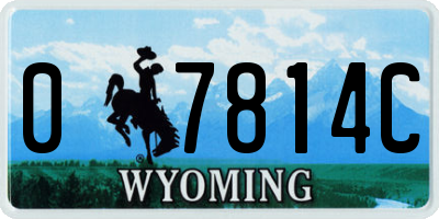 WY license plate 07814C