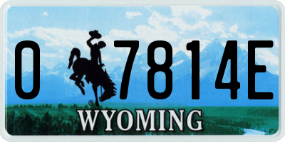 WY license plate 07814E