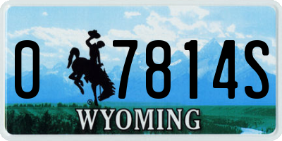 WY license plate 07814S