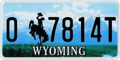 WY license plate 07814T